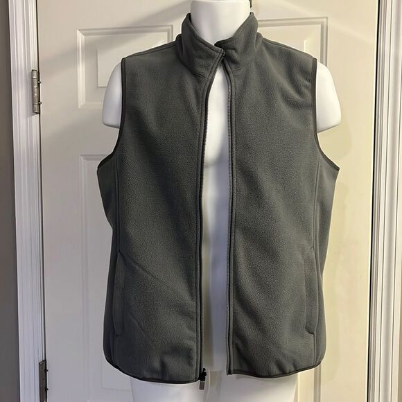 Land’s End Outfitters Unisex Gray Zip-Up Fleece Vest with Pockets- Medium - Picture 10 of 16